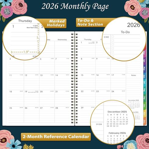 2025-2026 Planner - 2025-2026 Planner Weekly and Monthly, Jul. 2025 - Jun. 2026, Calendar/Organizer 25-26, 9" x 11", Premium Paper, Twin-wire Binding in Kuwait