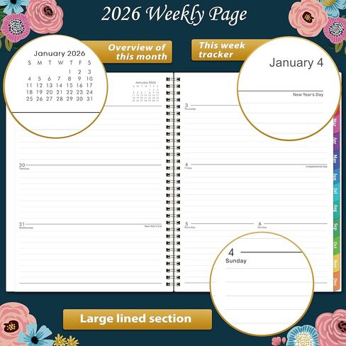 2025-2026 Planner - 2025-2026 Planner Weekly and Monthly, Jul. 2025 - Jun. 2026, Calendar/Organizer 25-26, 9" x 11", Premium Paper, Twin-wire Binding in Kuwait