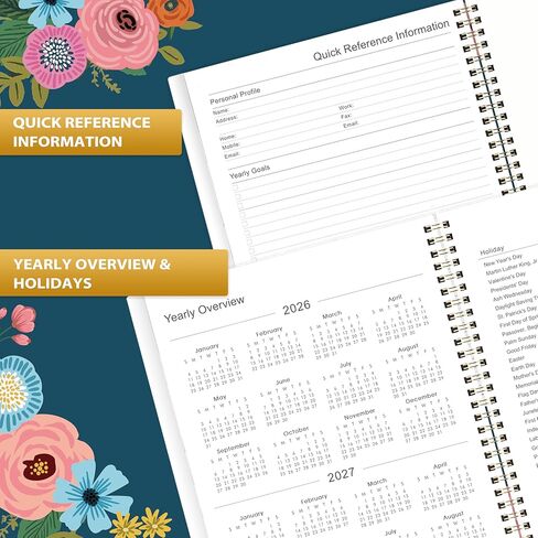 2025-2026 Planner - 2025-2026 Planner Weekly and Monthly, Jul. 2025 - Jun. 2026, Calendar/Organizer 25-26, 9" x 11", Premium Paper, Twin-wire Binding in Kuwait