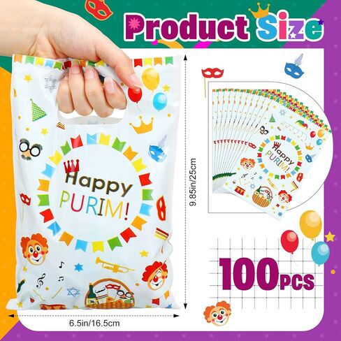 Thenshop 100 Pcs Spring Floral Bags Tulip Plastic Gift Bags with Handles Flower Print Treat Bags Butterfly Snacks Bags Tulip Theme Bags Goodie Bags Bulk for Spring Birthday Party Supplies in Kuwait