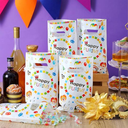 Thenshop 100 Pcs Spring Floral Bags Tulip Plastic Gift Bags with Handles Flower Print Treat Bags Butterfly Snacks Bags Tulip Theme Bags Goodie Bags Bulk for Spring Birthday Party Supplies in Kuwait