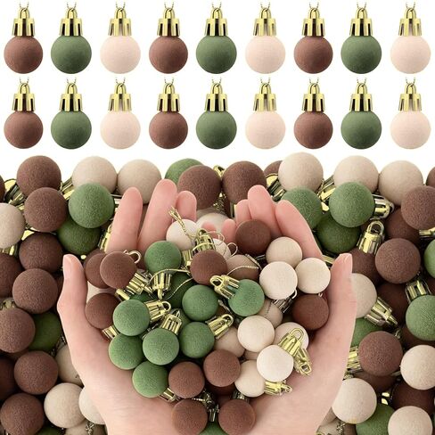 120 Pcs Mini Christmas Velvet Balls Ornaments Bulk 0.79"/20 mm Miniature Flocked Velvet Christmas Ornament Mini Christmas Tree Ball Small Bulbs for Holiday Hanging Decor(Blue) in Kuwait