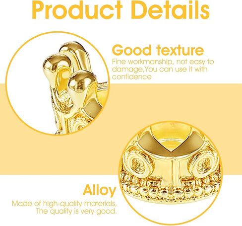 سحر التاج ، 50 جهازًا كواتير مصغرة للحرف ثلاثية الأبعاد كينج كينج كراون حبات الفواصل الكبيرة للفواصل لسباق سوار قلادة مجوهرات DIY (الذهب) in Kuwait