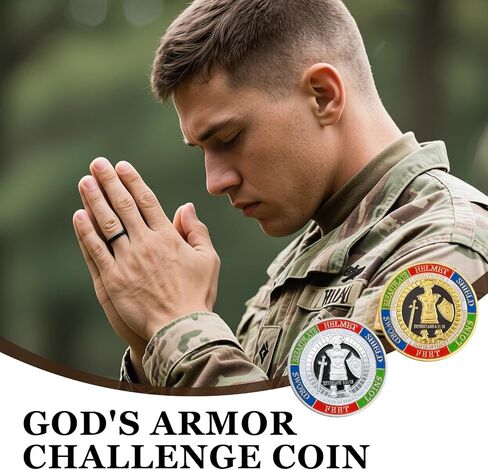 10 Pcs Armor of God Coins, Full Armor of God Custom Coin Set, Christian Religious Prayer Tokens,Bible Study, Military Gifts in Kuwait