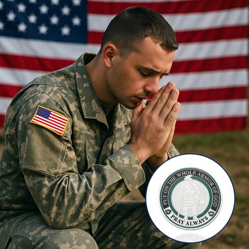 10 Pcs Armor of God Coins, Full Armor of God Custom Coin Set, Christian Religious Prayer Tokens,Bible Study, Military Gifts in Kuwait