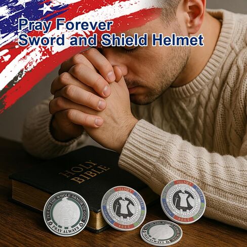 10 Pcs Armor of God Coins, Full Armor of God Custom Coin Set, Christian Religious Prayer Tokens,Bible Study, Military Gifts in Kuwait