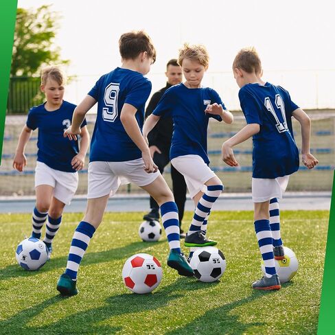 25 Pcs Deflated Size 5 Soccer Balls with 25 Pcs Pumps in Bulk with Needles for Child Youth Kids Adults Christmas Charity Training Practice Game Play Gifts in Saudi Arabia