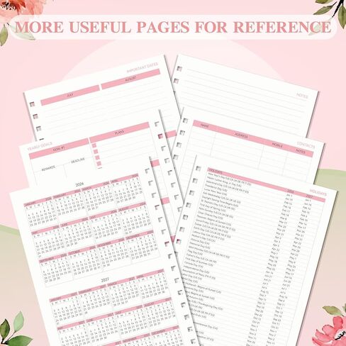 Planner 2025-2026 Planner Weekly and Monthly ، يوليو 2025-يونيو 2026 مخطط تقويم الغلاف 2025-2026 للنساء الحلزوني ، الجيب الداخلي ، 6 "× 8.5" in Kuwait