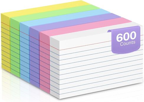 300 Count Index Cards 3 x 5 Inch Heavyweight Ruled Pink Index Cards, Flash Cards for School, College, Office and Home Organization, Durable Study To Do List Note Cards with Ruled Lines in Kuwait