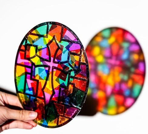 Eggsun 36 Sets Butterfly Suncatchers Craft Kit للأطفال الحلي الزجاجية الملون الفنون والمجموعة الحرفية لمشاريع عيد ميلاد العطلة في الفصل الدراسي تفضل الزخارف الأعمار 4 8 12 in Saudi Arabia