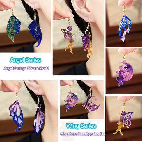 XBYzuzi 104Pcs Geometric Resin Earring Molds Kit, Irregular Shaped Earrings Silicone Mold for Epoxy Resin Dangle Drop Jewelry Molds Making Kit with 100 Earring Hook for Earrings Necklace Pendants in Kuwait