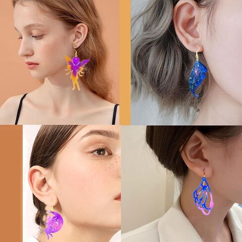 XBYzuzi 104Pcs Geometric Resin Earring Molds Kit, Irregular Shaped Earrings Silicone Mold for Epoxy Resin Dangle Drop Jewelry Molds Making Kit with 100 Earring Hook for Earrings Necklace Pendants in Kuwait