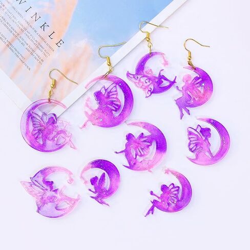 XBYzuzi 104Pcs Geometric Resin Earring Molds Kit, Irregular Shaped Earrings Silicone Mold for Epoxy Resin Dangle Drop Jewelry Molds Making Kit with 100 Earring Hook for Earrings Necklace Pendants in Kuwait
