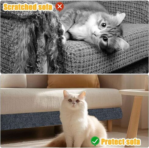 Anti Cat Scratch Furniture Protector - Trimmable Stick-on Sofa Guard Mat, Multi-Surface Protector for Leather Couches, Walls & Cat Towers, 78.7"x15.8" Peel-and-Stick (Dark Gray) in Saudi Arabia