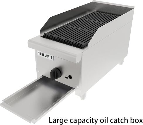 12'' Heavy duty Commercial Radiant Broiler 1 Burner Natural/Propane gas Commercial Charbroilers Restaurant Equipment BBQ outdoor Countertop Griddle in Kuwait