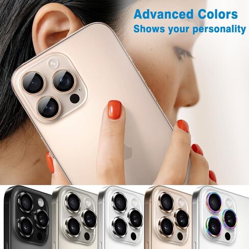 Designed for iPhone 16 Pro and 16 Pro Max Camera Lens Protector, Diamond Glitter Bling Sparkle Lens Cover 9H Tempered Glass Camera Cover Anti Scratch Shockproof Screen Protector for Women Girls in Kuwait