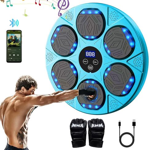 Music Boxing Machine for kids,Bluetooth Smart Music Punching Machine with Boxing Gloves,5 Speed Mode Counting Boxing Wall Mount Machine for Kids Adult,Boxing Workout Equipment Target for Home,Gym in Saudi Arabia