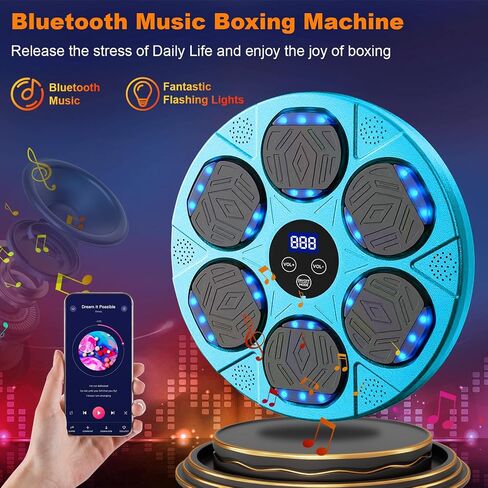 Music Boxing Machine for kids,Bluetooth Smart Music Punching Machine with Boxing Gloves,5 Speed Mode Counting Boxing Wall Mount Machine for Kids Adult,Boxing Workout Equipment Target for Home,Gym in Saudi Arabia