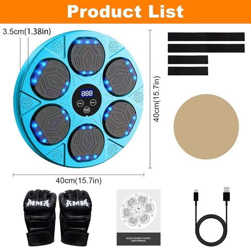 Music Boxing Machine for kids,Bluetooth Smart Music Punching Machine with Boxing Gloves,5 Speed Mode Counting Boxing Wall Mount Machine for Kids Adult,Boxing Workout Equipment Target for Home,Gym in Saudi Arabia