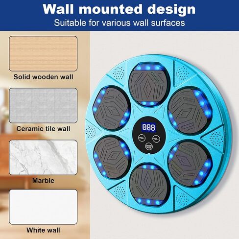 Music Boxing Machine for kids,Bluetooth Smart Music Punching Machine with Boxing Gloves,5 Speed Mode Counting Boxing Wall Mount Machine for Kids Adult,Boxing Workout Equipment Target for Home,Gym in Saudi Arabia