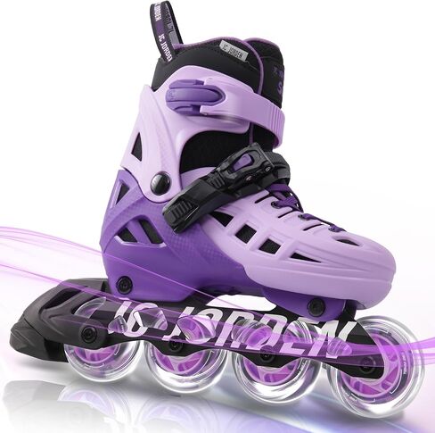 Inline Skates for Kids Girls and Boys, 4 Sizes Adjustable Roller Skates Blades with Full Light Up Wheels for Women Men, Durable Outer Shell, Roller Skates 4-12 Adults in Kuwait