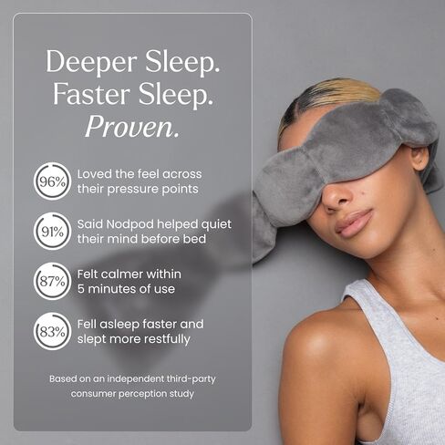 Nodpod Gentle Pressure Sleep Mask | Patented Light Blocking Design for Sleeping, Traveling & Relaxation - Black Onyx in Saudi Arabia