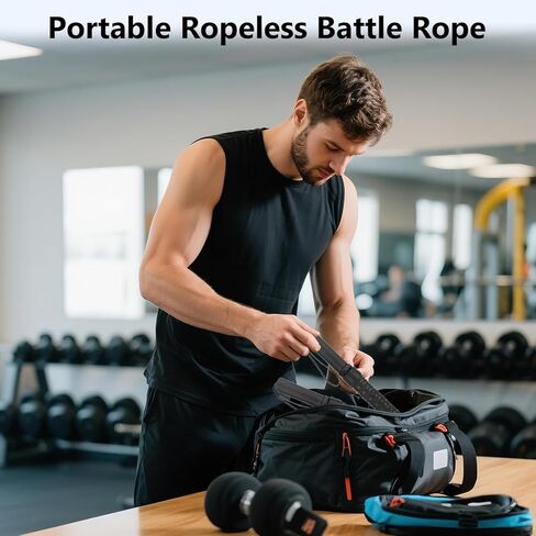 Ropeless Battle Ropes for Home Gym, Weighted Battle Rope, Black Workout Ropes for Working Out, Fitness Heavy Rope for Exercise Training Rope for Home Workout - 2PCS in Kuwait