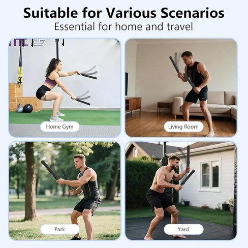 Ropeless Battle Ropes for Home Gym, Weighted Battle Rope, Black Workout Ropes for Working Out, Fitness Heavy Rope for Exercise Training Rope for Home Workout - 2PCS in Kuwait