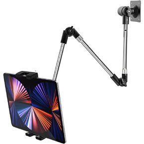 Tablet Wall Mount, 35" Aluminum Alloy Foldable Arm, 360 Degree Angle Adjustable for Kitchen/Desk, Compatible with 4-12.9" Tablet Like iPad Pro, Air, Mini, iPhone, Galaxy, Fire, Switch, Camera, Webcam