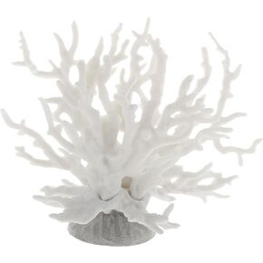 CAPASTEC Colorful Coral Reef Decor, Mini Faux Coral Decor for Aquarium Decorations, 6.5x5.83inch (White)
