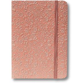 دفتر يوميات مبطن بغطاء ورقي منقوش من LEATHER VILLAGE - مقاس 7 × 5 بوصات - 180 صفحة من ورق ناعم بوزن 90 جرامًا في المتر المربع - مذكرات ذات غلاف ناعم - غطاء بلون الخوخ in Kuwait