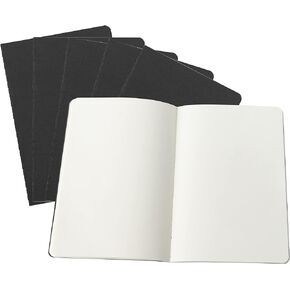 TWONE 6 Pack Notebooks Journal - 60 Blank Page/30 Sheets, Premium Thick Paper Soft Cover Journal for Travel, Office, Work, Office, Home, School, Business Writing, 5.5" x 8.25" (Black)
