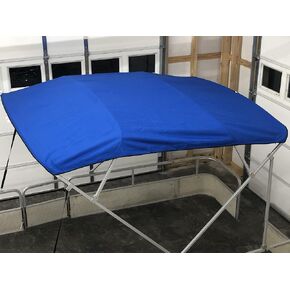 Replacement Bimini Top Canvas with Boot, Zippered Sleeves, Royal Blue 10' Long x 8.5' Wide, 16oz, 4 Bow, fits 97-103" Wide