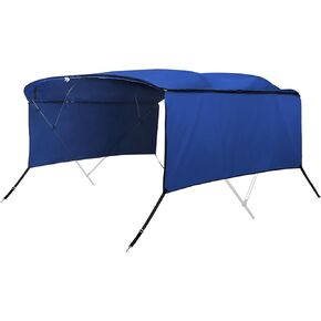 X AUTOHAUX 1 Set 600D 4 Bow 8'L x 91"-96" W Bimini Top Replacement Cover with Detachable Side Blocks Storage Boot Wine Red Replaces Canvas Only No Frame