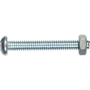 The Hillman Group 35203 Round Head Combo Machine Screw with Nut, 8-32 x 2-Inch, 50-Pack