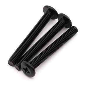 M6-1.0 x 16mm (30 Pack) Phillips Drive Flat Head Machine Screws, Stainless Steel 304 (18-8), Full Thread, UNC, Black Furniture Screws, Black Coated