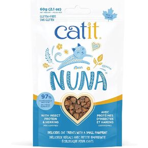 Catit Nuna Treats, Healthy & Sustainable Treats for Cats, Insect Protein & Herring