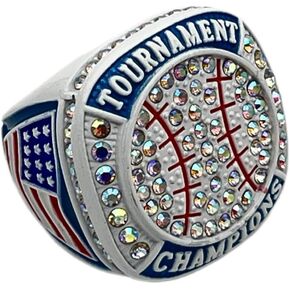 Discount Sports Rings Baseball/Softball Championship Rings/Player Awards, White Body, Assorted Colors and Gemstones in Kuwait