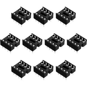 Rebower DIP IC محول مأخذ التوصيل لحام [للوحة دوائر PCB] - درجة 2.54 ملم / 8 دبابيس مسطحة / 20 قطعة