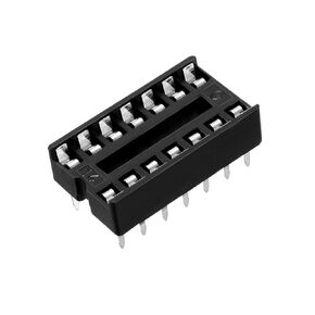 uxcell 25pcs DIP IC Chip Socket Adaptor Solder Type 2.54mm Pitch Dual Row 14 Flat Pin 7.6mm Row Pitch