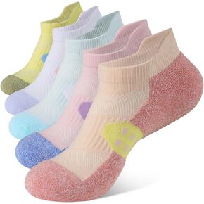 BUDERMMY Ankle Compression Socks for Women Running Athletic Socks Low Cut with Arch Support 5 Pairs