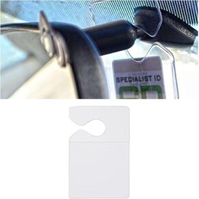 GLSOWEE Clear Parking Permit Holder, Car Rear View Mirror Document Hanger, Vertical Parking Lot Pass Car Parking Card Holder for Passes/Permits/Small Stickers, for Cars, Trucks, SUVs