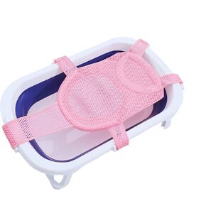 Baby Bath Seat Support Net Newborn Bath Cushion Pad Anti-Slip Infant Bathtub Sling Shower Mesh Mat Soft Bath Net Bath Pillow Adjustable Shower Pad for 0-18 Months Light Blue