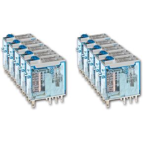 Finder 465290240074 Plug-In Relay RT II 8 A 24 VDC with Test Button, Mechanical Indicator, Double LED Indicator, AgNi