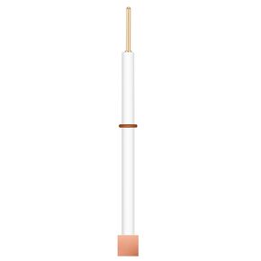 stonylab Copper Electrode, 99.95% Purity 10x10x0.1mm Copper Sheet Electrode with PTFE Body
