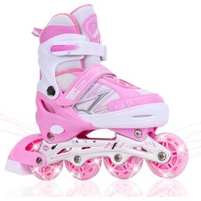 FYHART Adjustable Kids Inline Skates for Girls Boys with All Wheels Illuminating, for Beginner Youth Mens and Womens Roller Skates Blades in Outdoor and Indoor