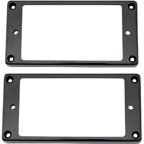 Musiclily Pro Plastic Humbucker Pickup Ring Flat Bottom Neck Bridge Pickup Frame Set for Electric Guitar, Cream