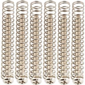 Musiclily Ultra UNC#3-48X1.1 Inch Stainless Steel Humbucker Pickup Mounting Screws and Springs Set for American Made Electric Guitar, Black (Set of 6)