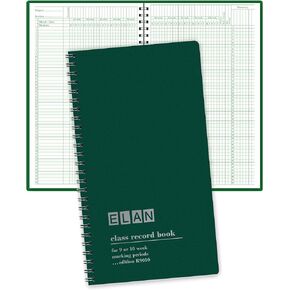 Elan Publishing Company Class Record Book for 9-10 Weeks. 50 Names. Smaller Size 7" x 11" (R9010)