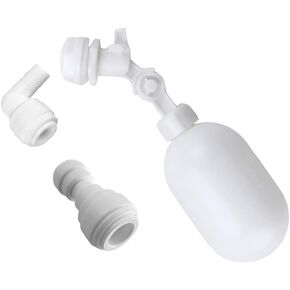 PureSec 3/8&1/4 inch RO Tubing 1-3/4" Plastic Float Valve Shut Off Float Ball Float Switch to Auto-Fill Water Stock Tank,Bucket, Livestock Pool,Cattle Trough, Aquariums, Aquaculture, Water Reservoir